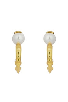 Gold Plated Shell Pearl Earrings