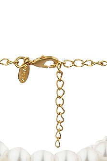 Gold Finish Pearl Choker Necklace