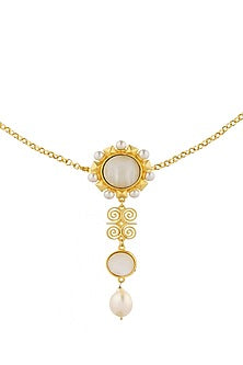 Gold Plated Pearl Pendant Necklace