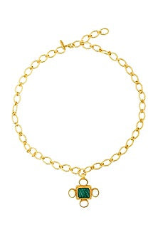 Gold Plated Pearl Pendant Necklace