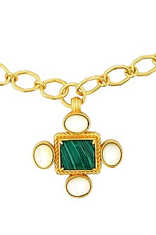 Gold Plated Pearl Pendant Necklace