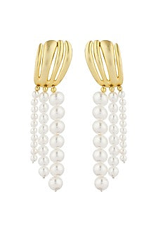 Gold Plated Pearl Strand Earrings