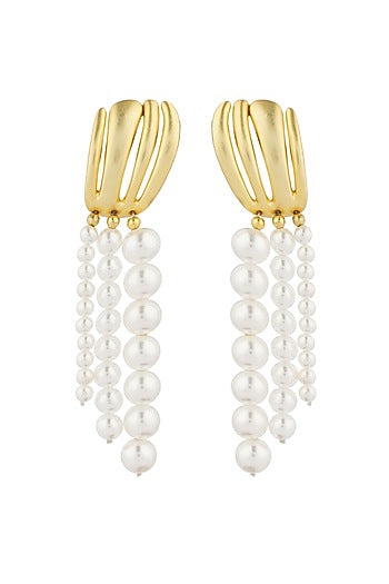 Gold Plated Pearl Strand Earrings