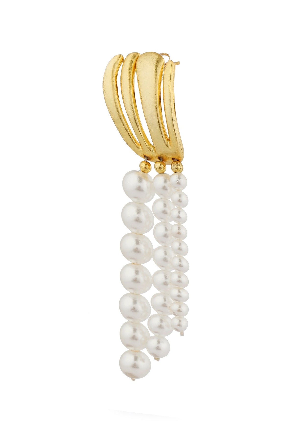 Gold Plated Pearl Strand Earrings