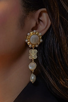Gold Plated Pearl Earrings