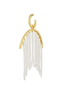 Gold Plated Pearl Hoop Earrings
