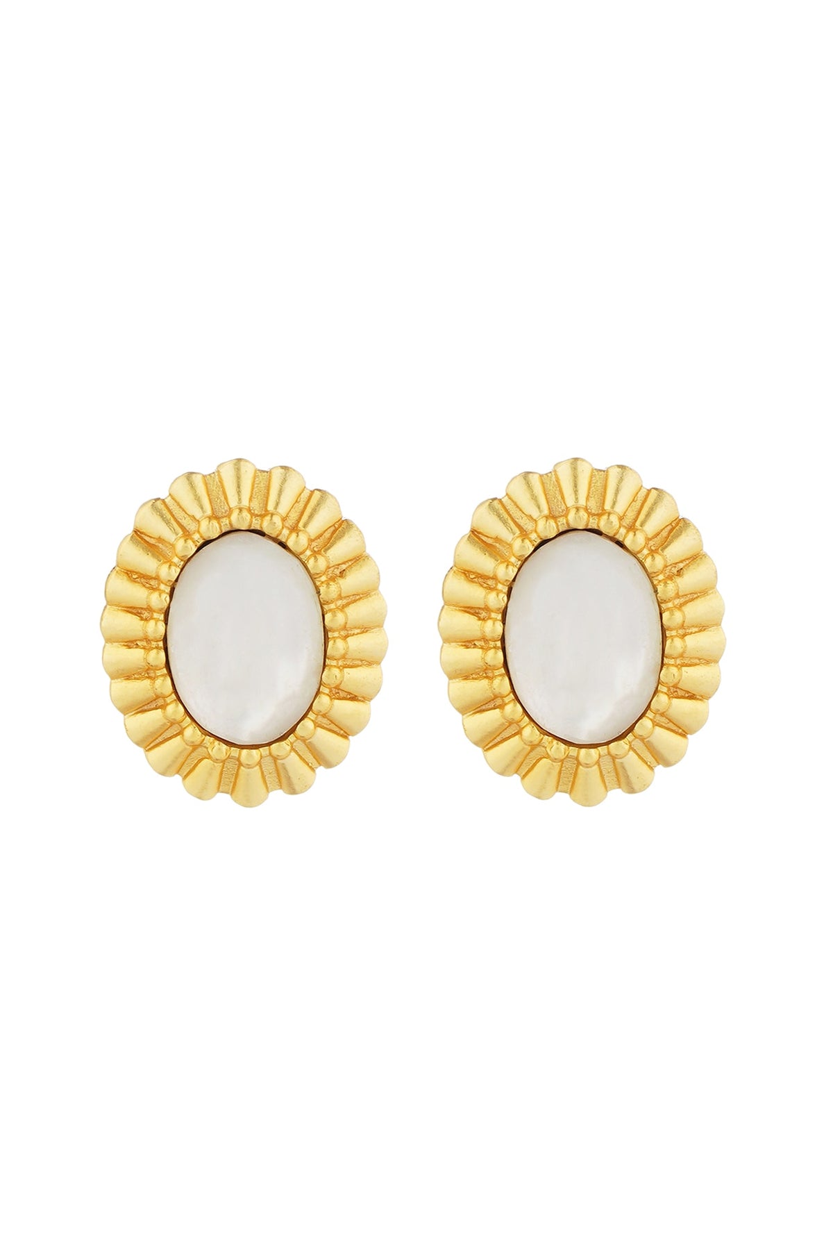 Gold Plated Pearl Stud Earrings