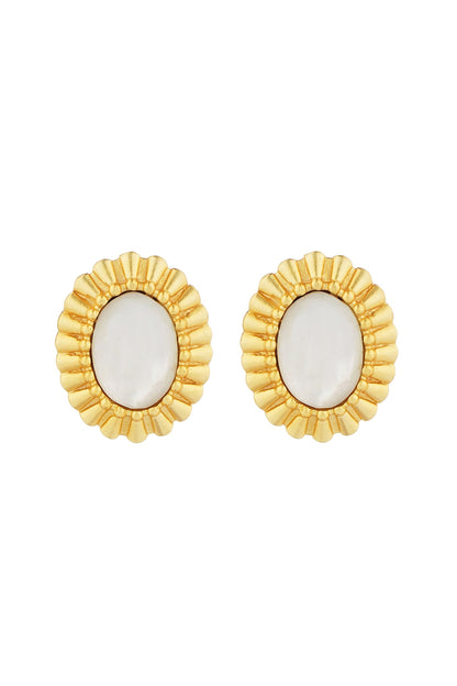 Gold Plated Pearl Stud Earrings