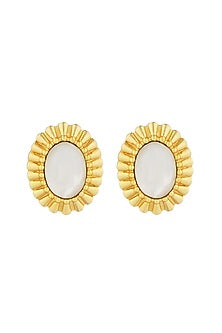 Gold Plated Pearl Stud Earrings
