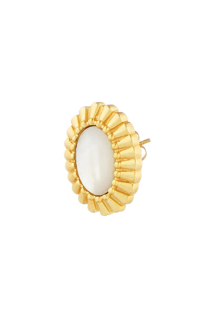 Gold Plated Pearl Stud Earrings