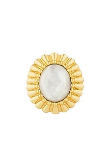 Gold Plated Gemstone Adjustable Ring
