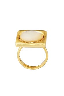 Gold Plated Pearl Adjustable Ring