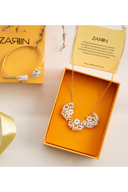 Gold Plated Necklace With Bracelet In Gift Box