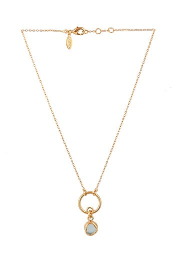 Gold Finish Green Stone Necklace Set In Gift Box