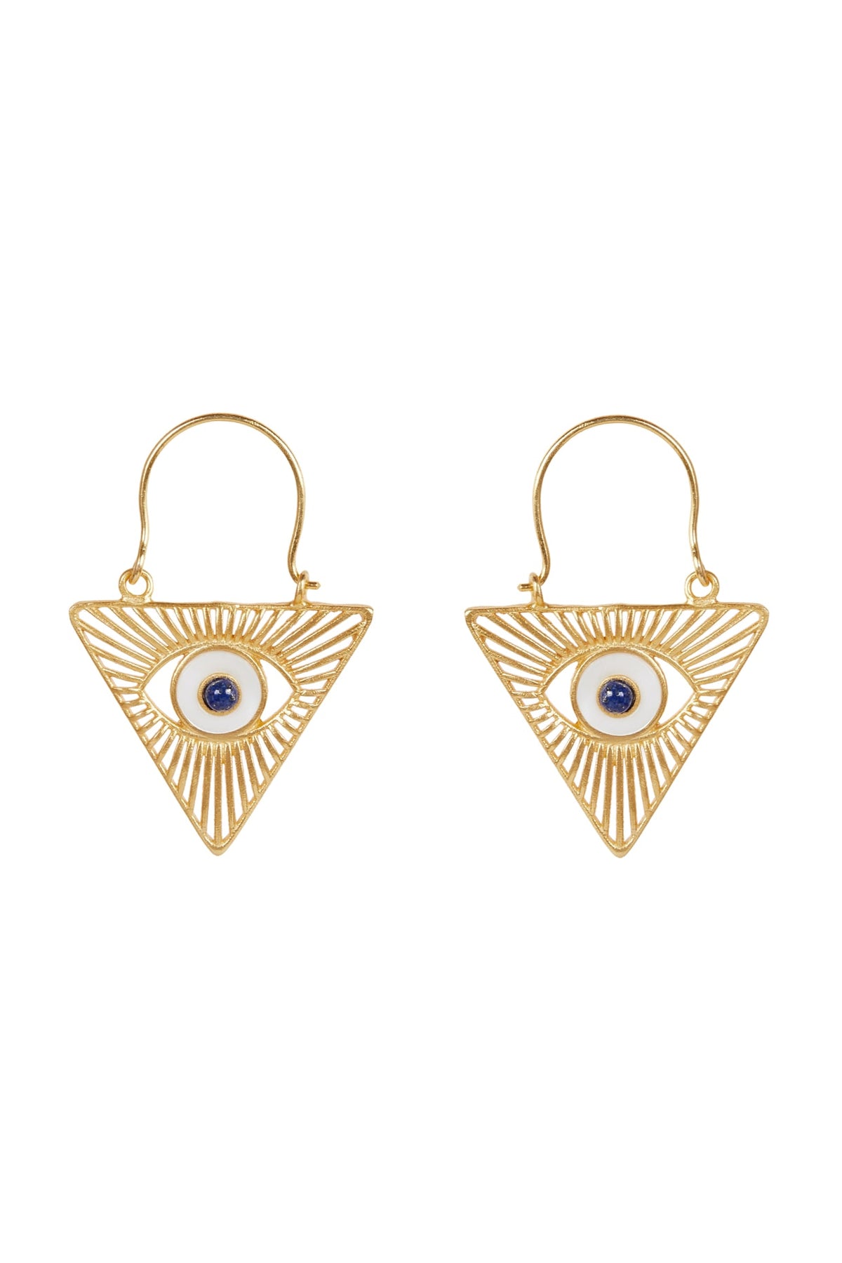 Gold Plated Evil Eye Pendant Necklace Set In Gift Box