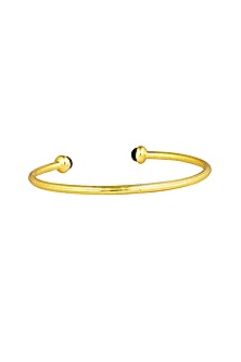 Gold Plated Black Onyx Cuff Bangle