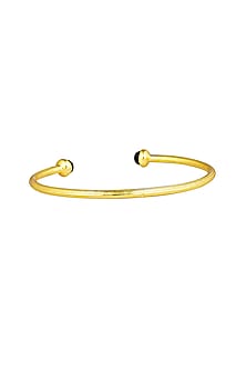 Gold Plated Black Onyx Cuff Bangle