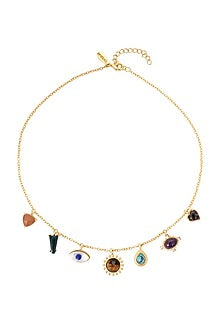 Gold Plated Multi Stone Necklace