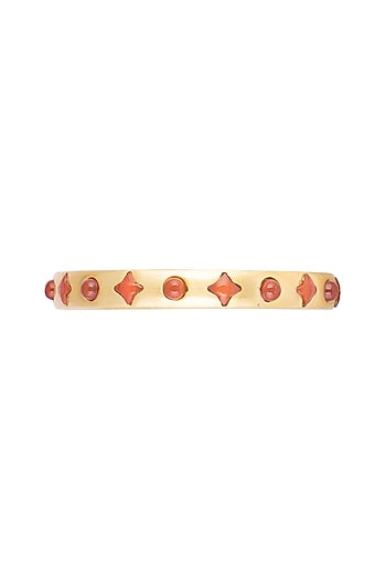 Gold Plated Carnelian Stone Bangle