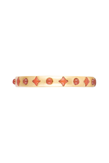 Gold Plated Carnelian Stone Bangle