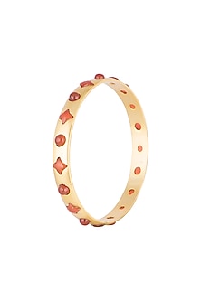 Gold Plated Carnelian Stone Bangle