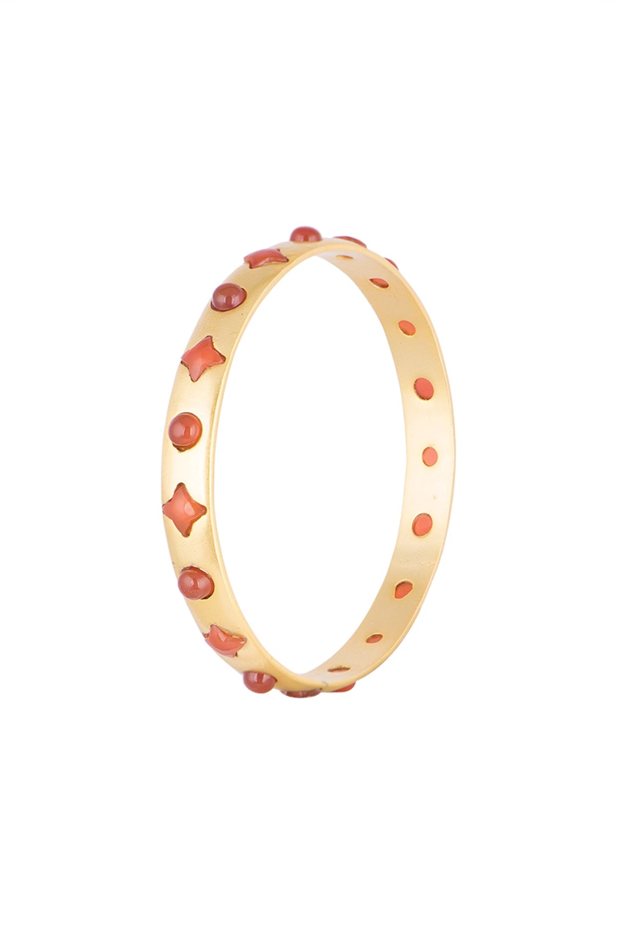 Gold Plated Carnelian Stone Bangle