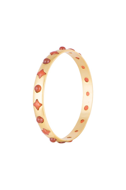 Gold Plated Carnelian Stone Bangle