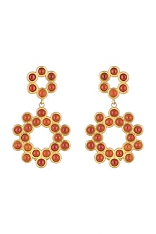 Gold Plated Carnelian Stone Earrings
