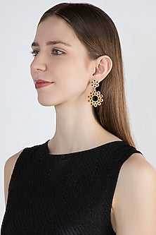 Gold Plated Carnelian Stone Earrings