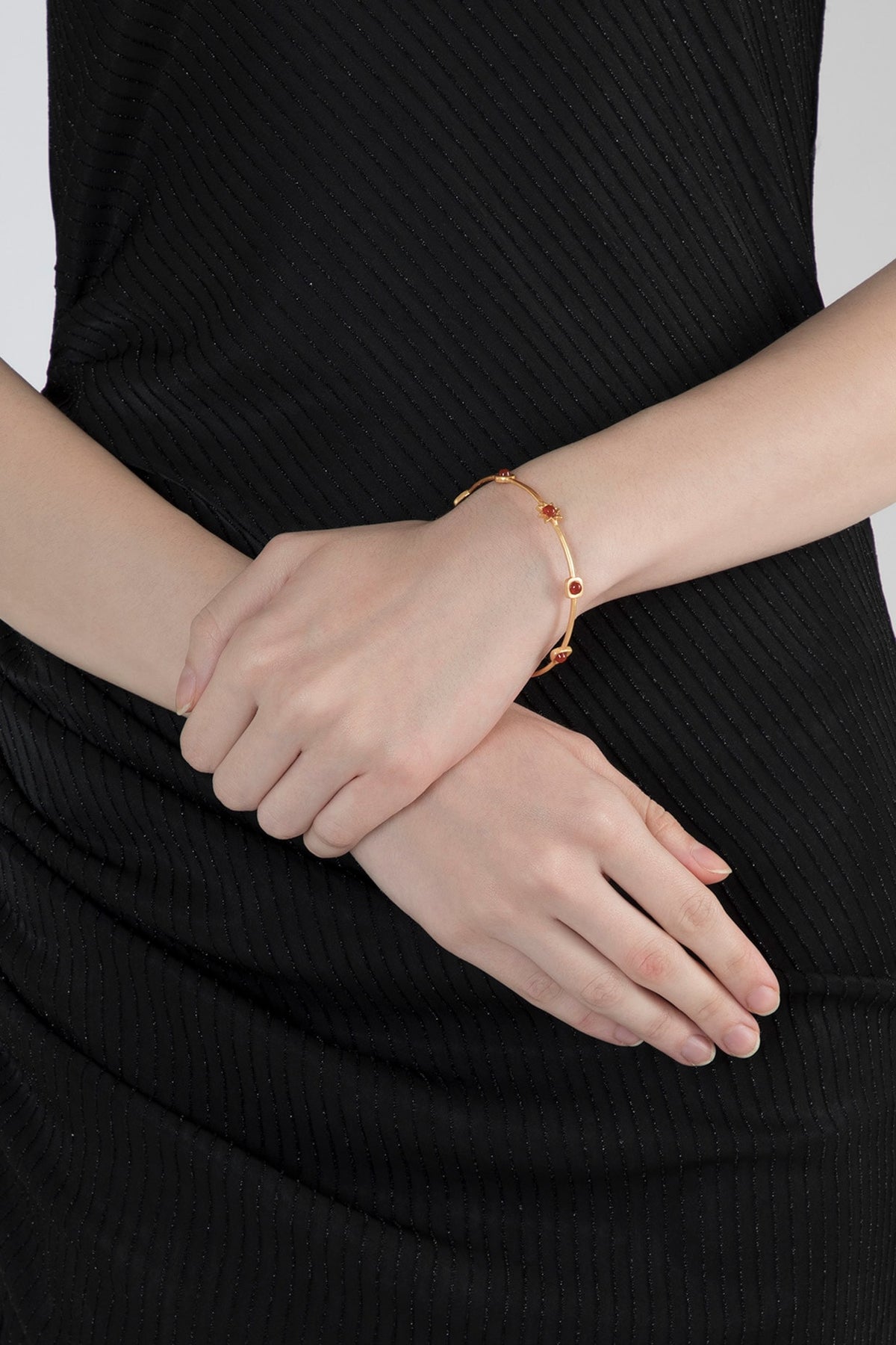 Gold Plated Carnelian Stone Bangle