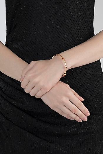 Gold Plated Carnelian Stone Bangle