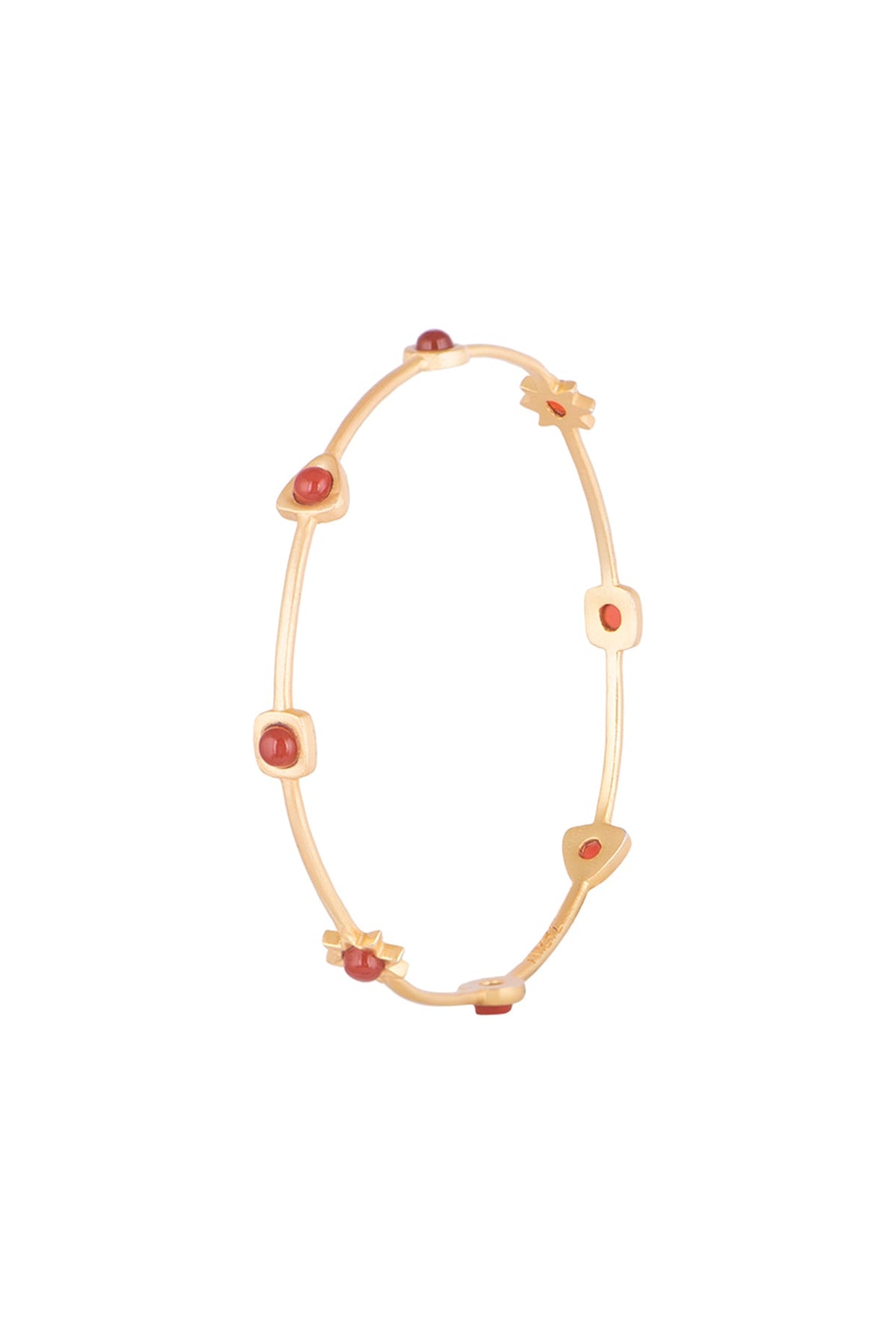 Gold Plated Carnelian Stone Bangle