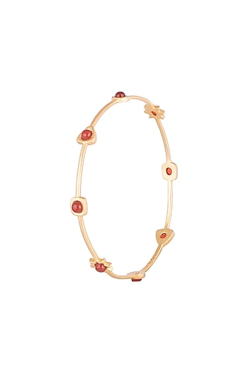 Gold Plated Carnelian Stone Bangle