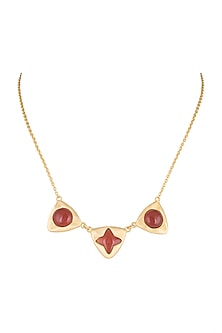 Gold Plated Carnelian Stone Necklace