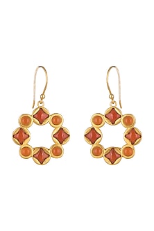 Gold Plated Carnelian Earrings
