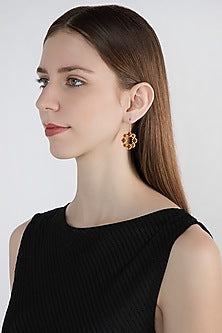 Gold Plated Carnelian Earrings