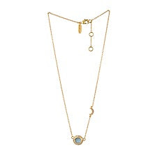 Gold Plated Blue Topaz Pendant Necklace
