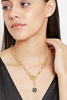 Gold Plated Libra Scale Necklace