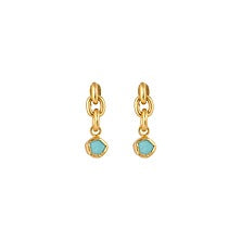 Gold Plated Turquoise Drop Earrings