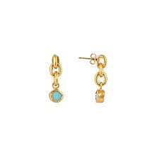 Gold Plated Turquoise Drop Earrings