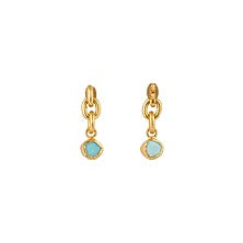 Gold Plated Turquoise Drop Earrings