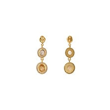Gold Plated Green Amethyst Earrings