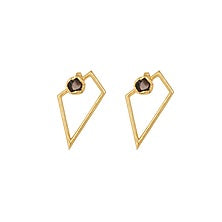 Gold Plated Smoky Topaz Earrings