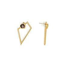 Gold Plated Smoky Topaz Earrings