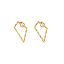 Gold Plated Baroque Pearl & Smoky Topaz Earrings