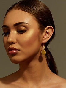 Gold Plated Earrings With Citrine