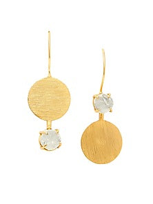 Gold Plated Green Earrings