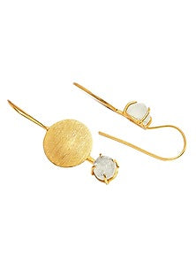 Gold Plated Green Earrings