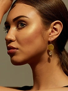 Gold Plated Green Earrings