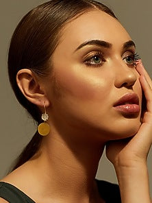 Gold Plated Green Earrings